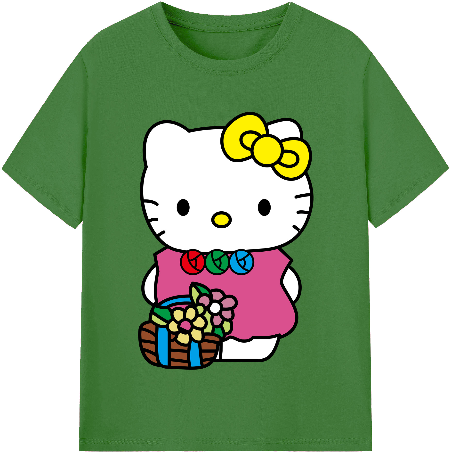（画像用） Hello Kitty ハローキティ レディースカジュアルプリントTシャツ（綿100％）